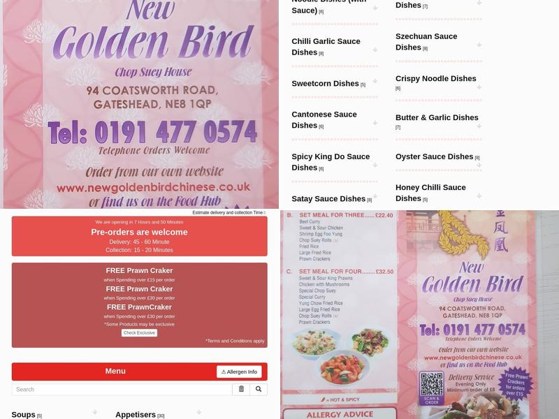 New Golden Bird Chinese Takeaway Menu