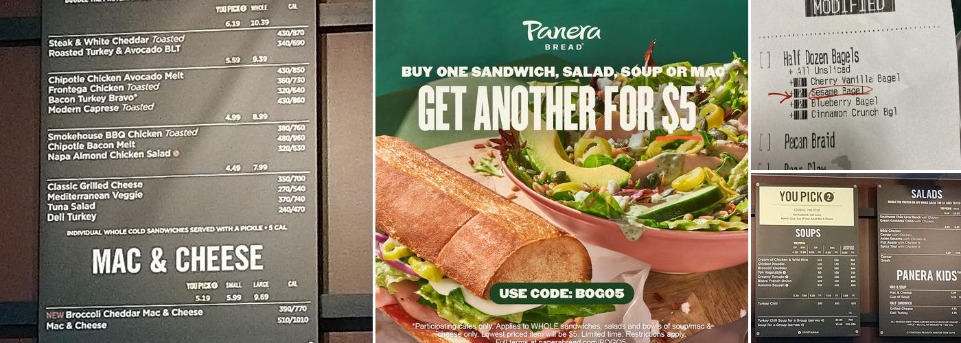 Panera Bread Menu