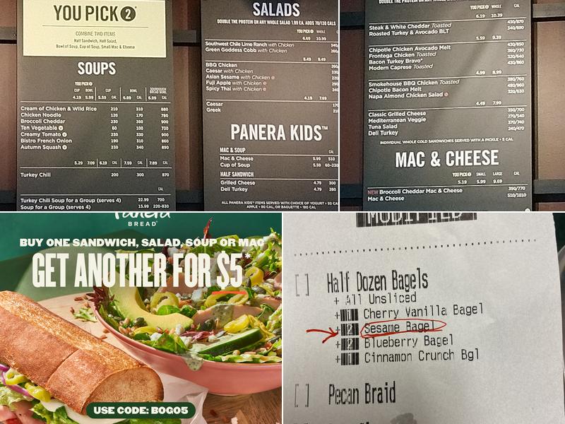 Panera Bread Menu