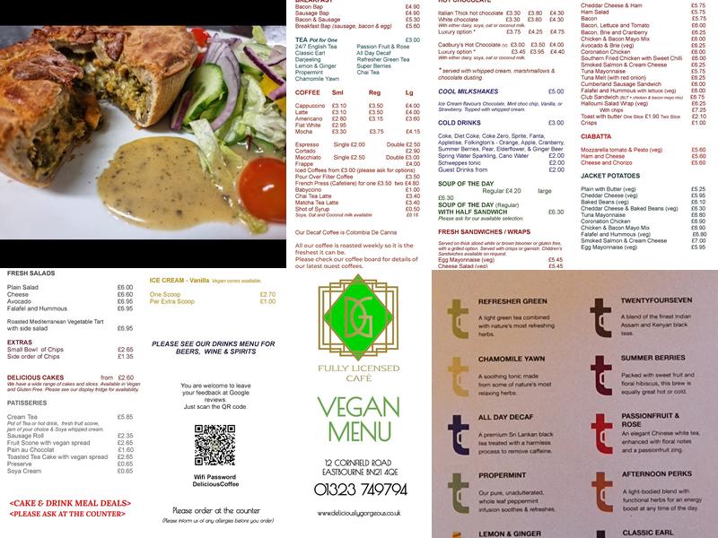 Deliciously Gorgeous Menu