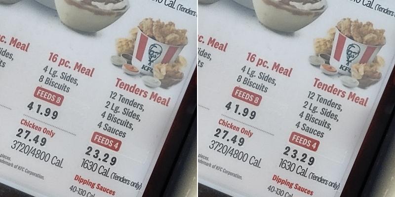 KFC Menu