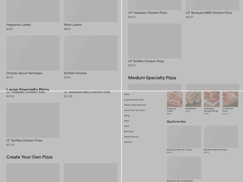 Pizza Hut Menu
