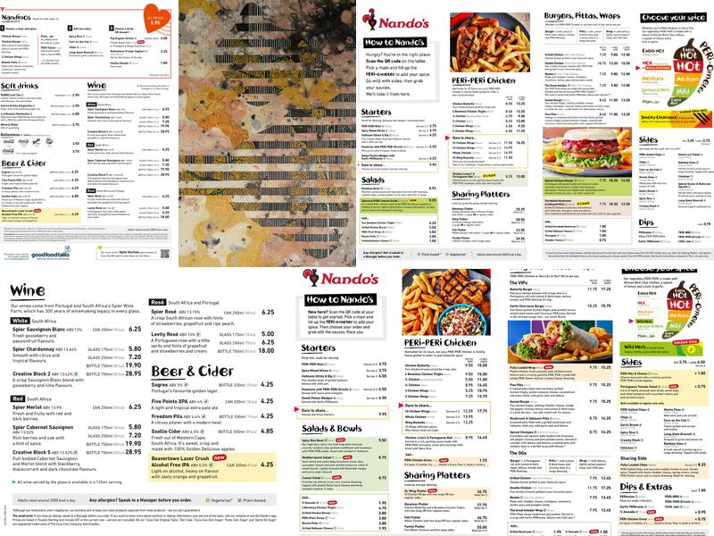 Nando's Leeds - J27 Menu