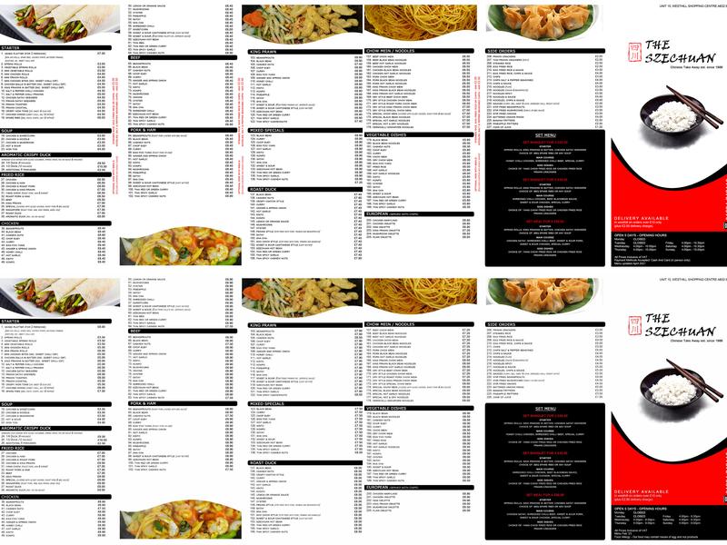 Szechuan Chinese Takeaway (Westhill) Menu