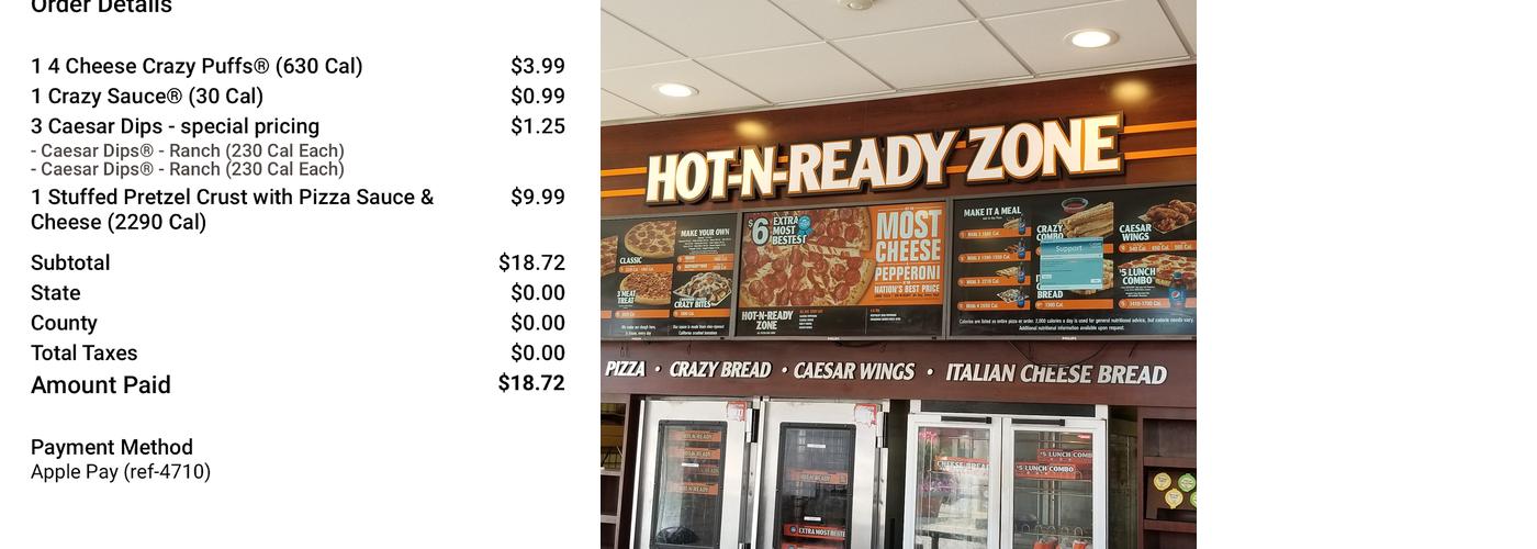Little Caesars Pizza Menu