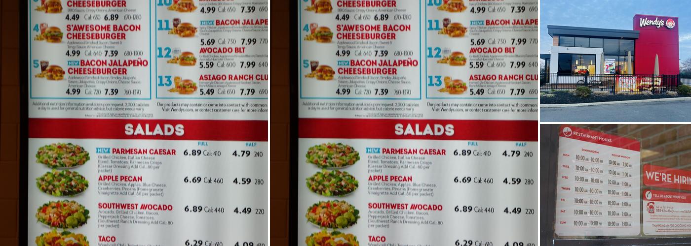 Wendy's Menu