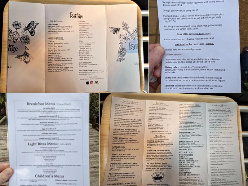 The Lavender Lounge Menu