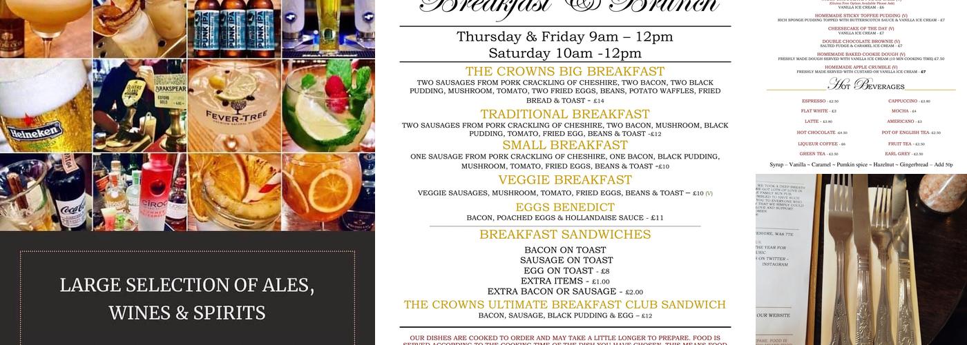 The Crown Widnes Menu