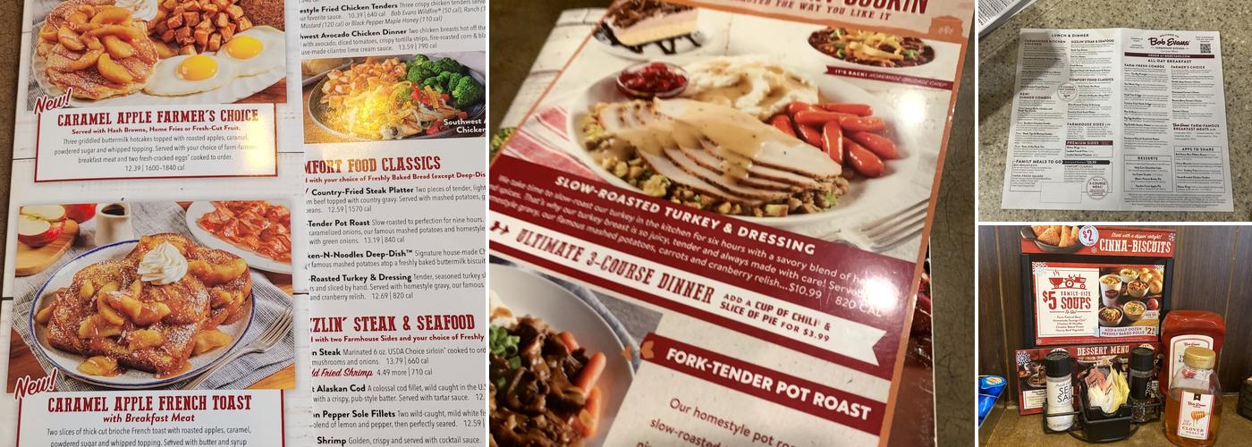 Bob Evans Menu