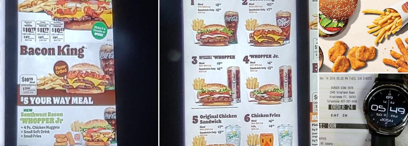 Burger King Menu