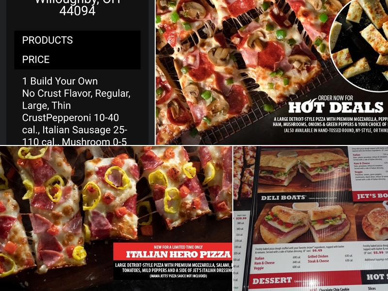 Jet's Pizza Menu