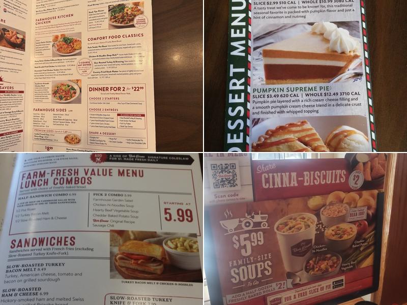 Bob Evans Menu