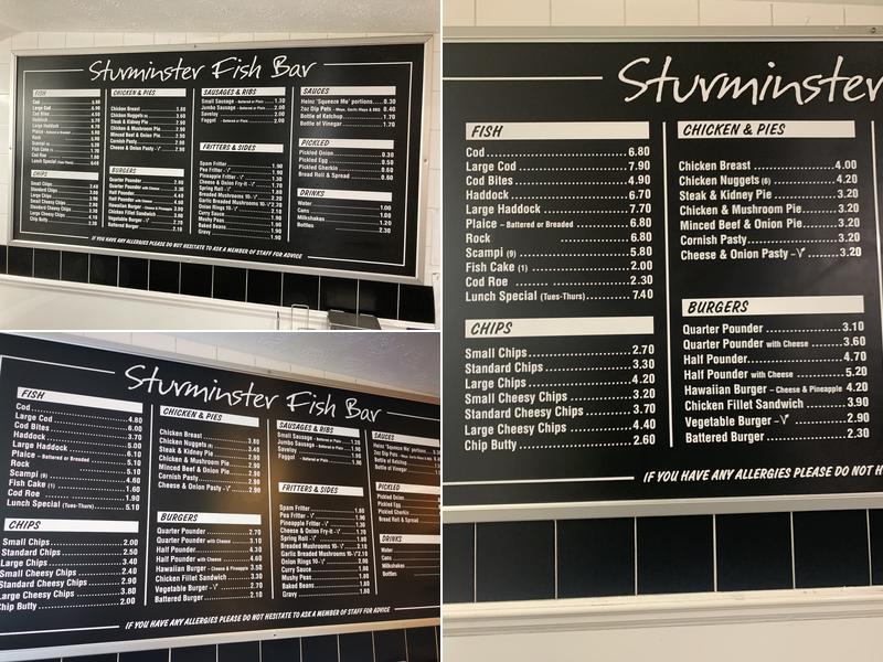 Sturminster Fish Bar Menu