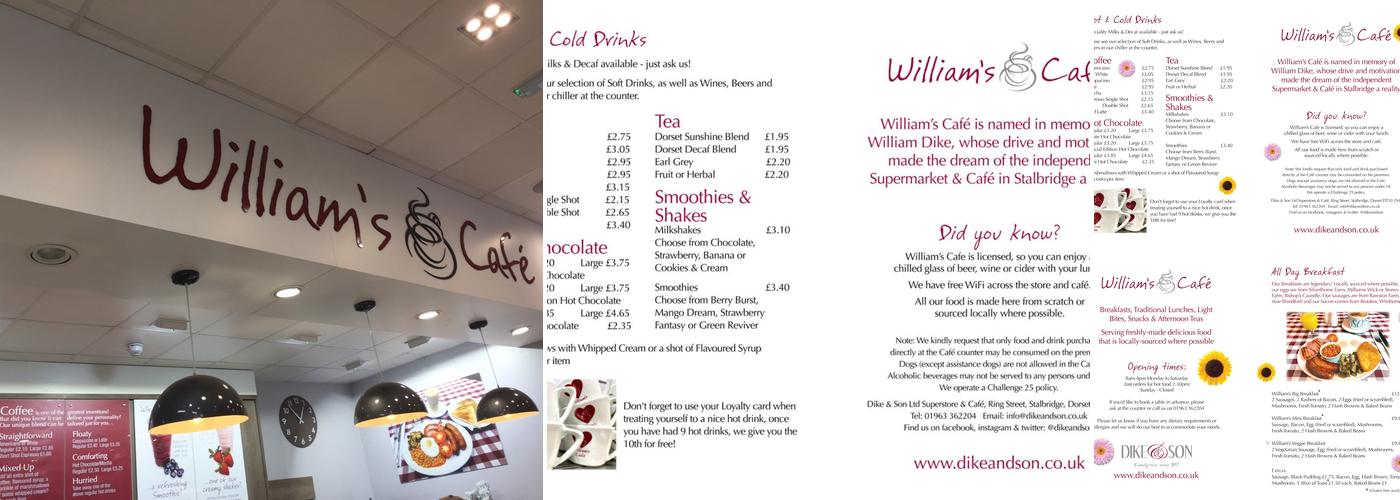 William's Cafe Menu