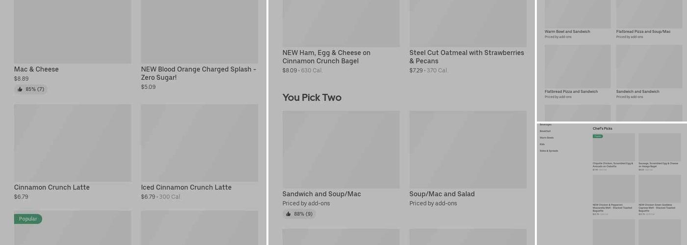 Panera Bread Menu