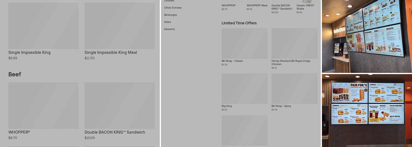 Burger King Menu
