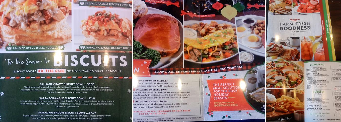 Bob Evans Menu