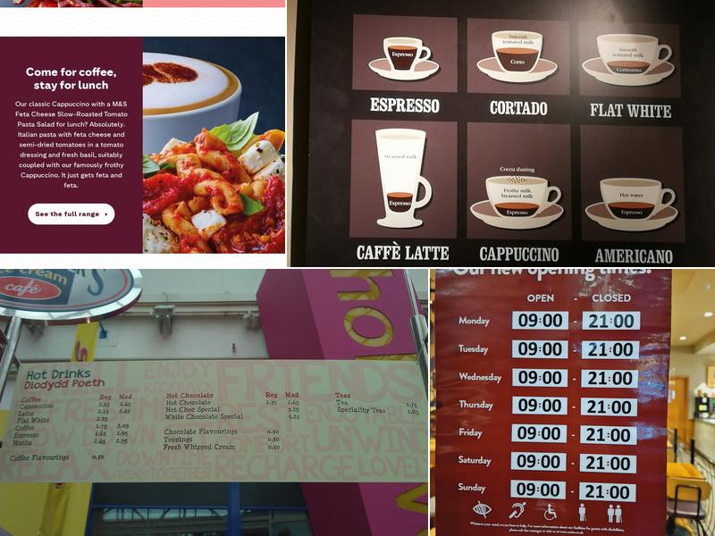 Costa Coffee Menu