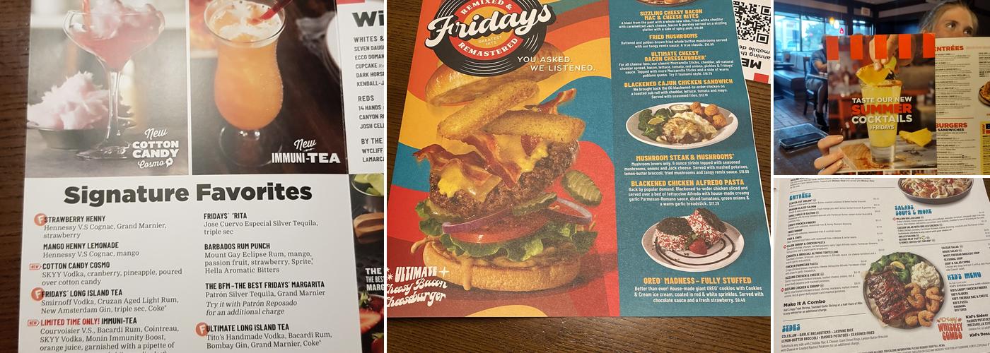 TGI Fridays Menu