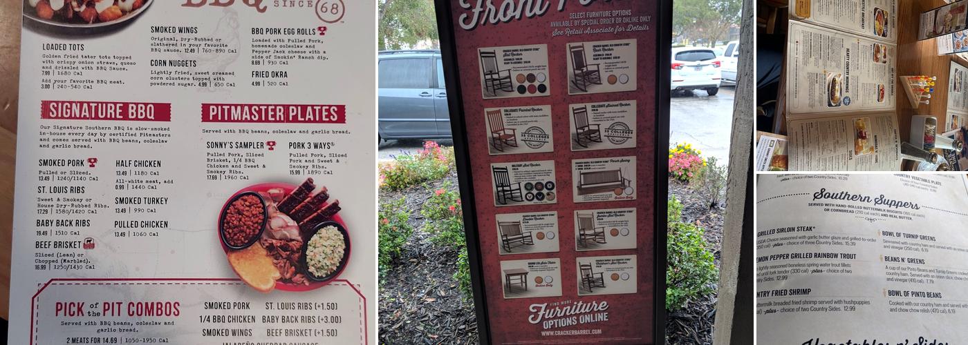 Cracker Barrel Old Country Store Menu