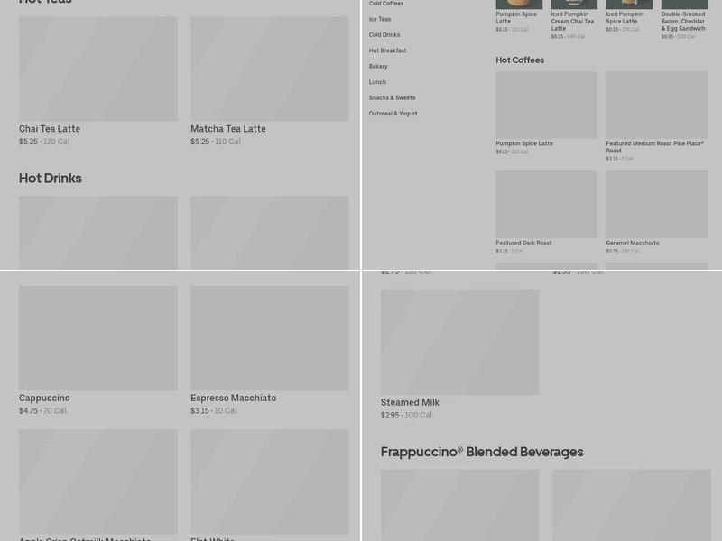 Starbucks Menu