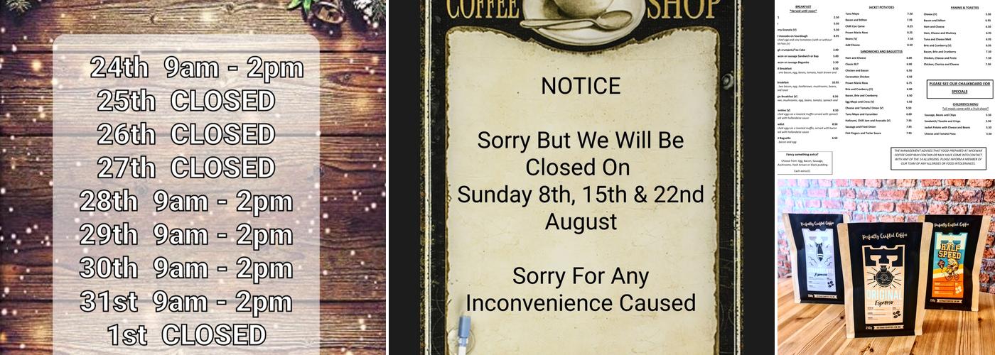 Wickwar Coffee Shop Menu