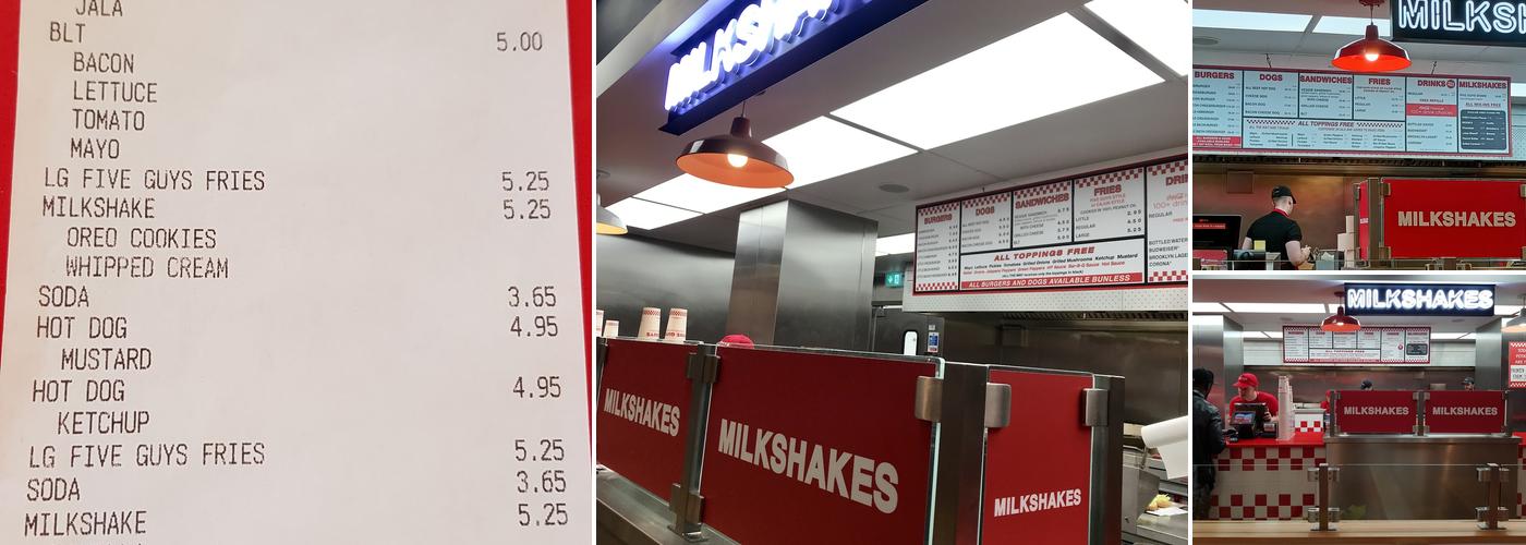 Five Guys Cardiff City Centre Menu