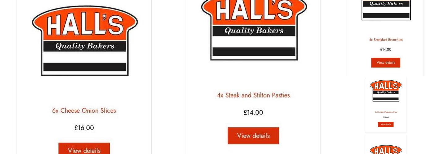 Hall's Quality Bakers Menu