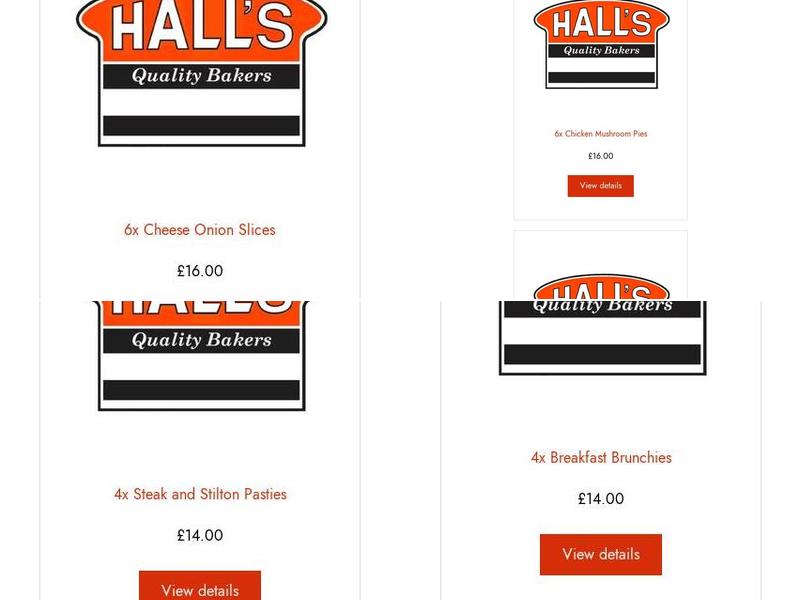 Hall's Quality Bakers Menu