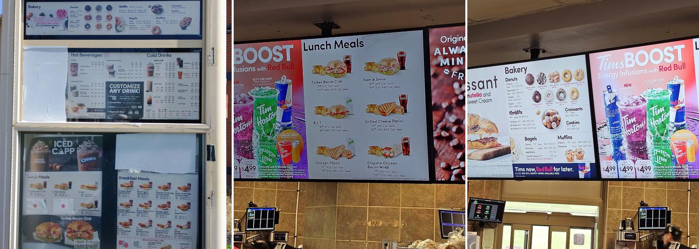 Tim Hortons Menu