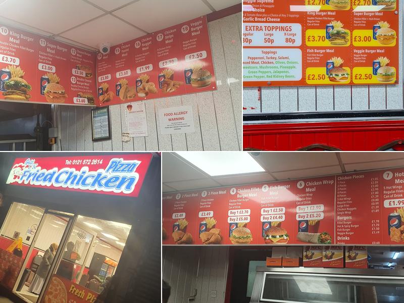 Gold Uk Fried Chicken Menu