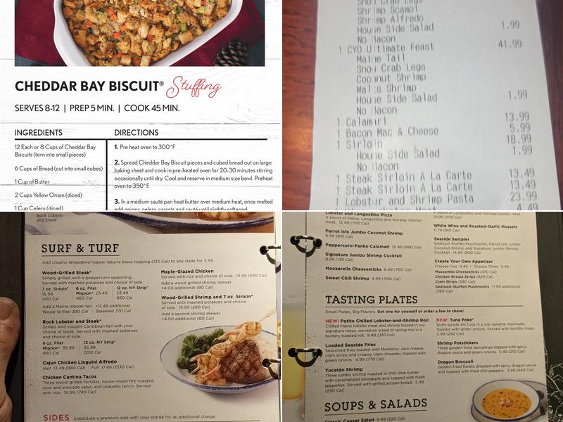 Red Lobster Menu