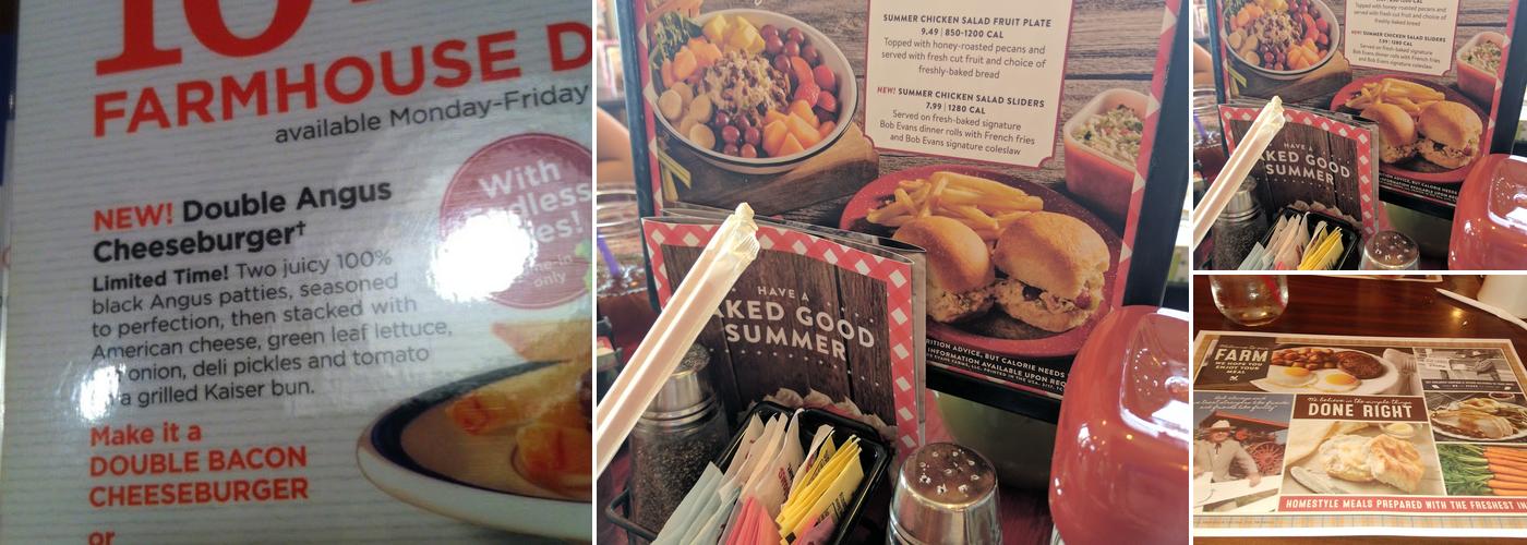 Bob Evans Menu