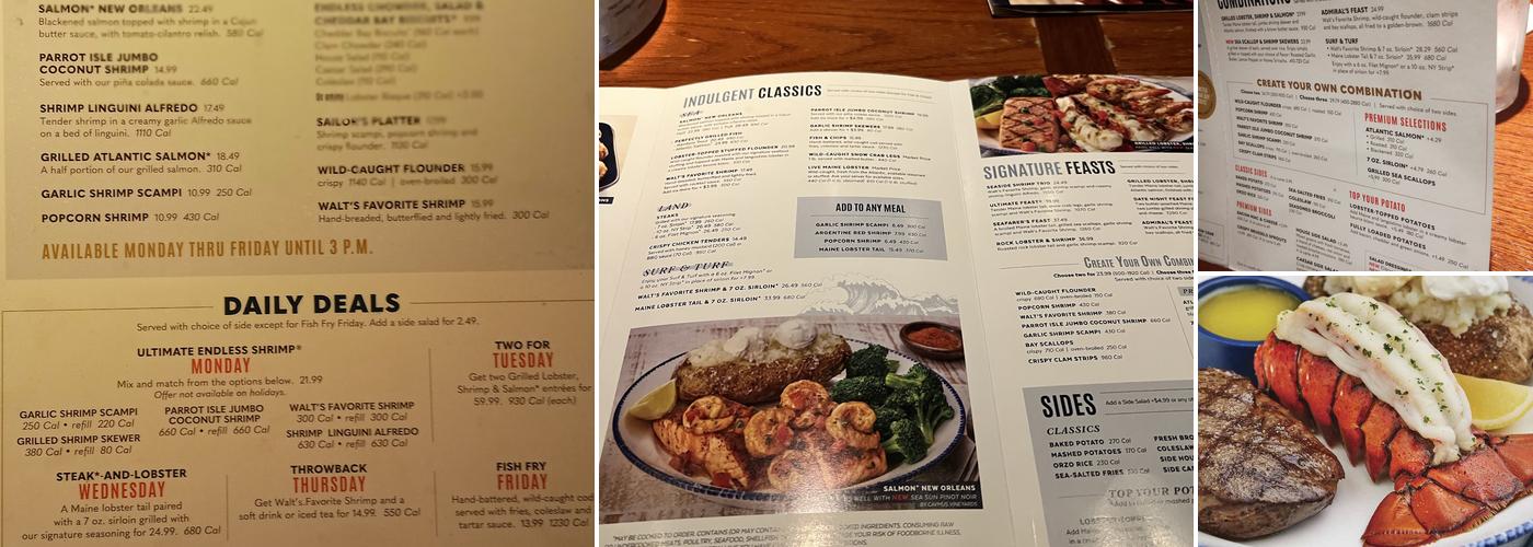 Red Lobster Menu