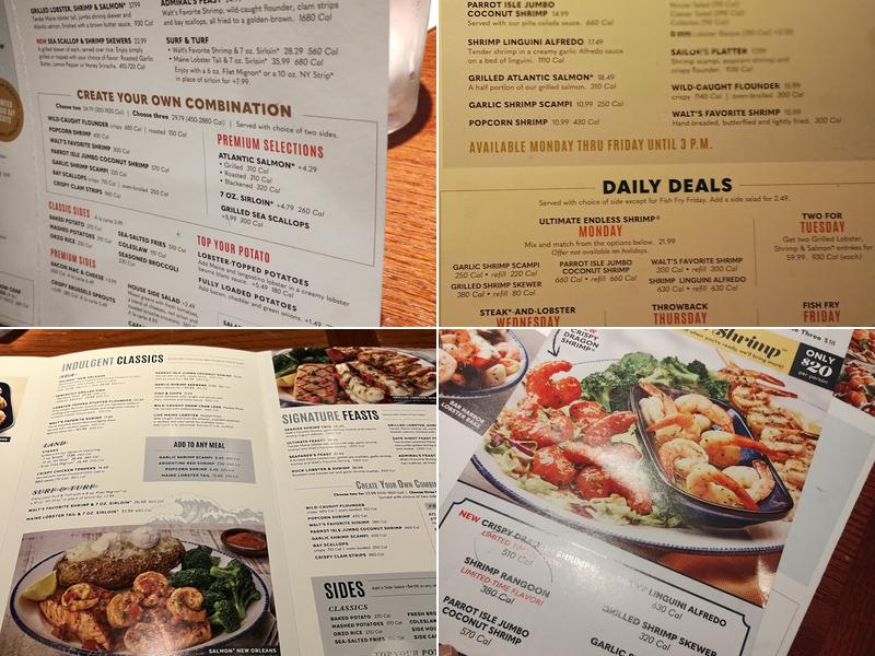 Red Lobster Menu