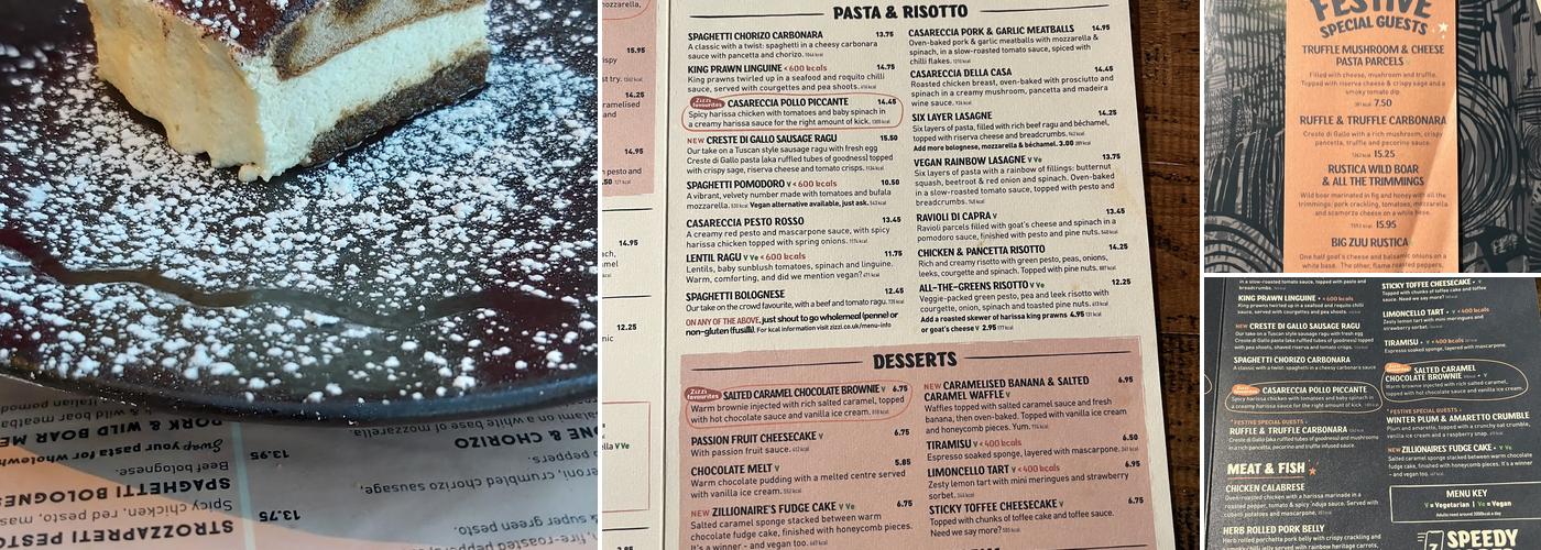 Zizzi - Cardiff Mermaid Quay Menu