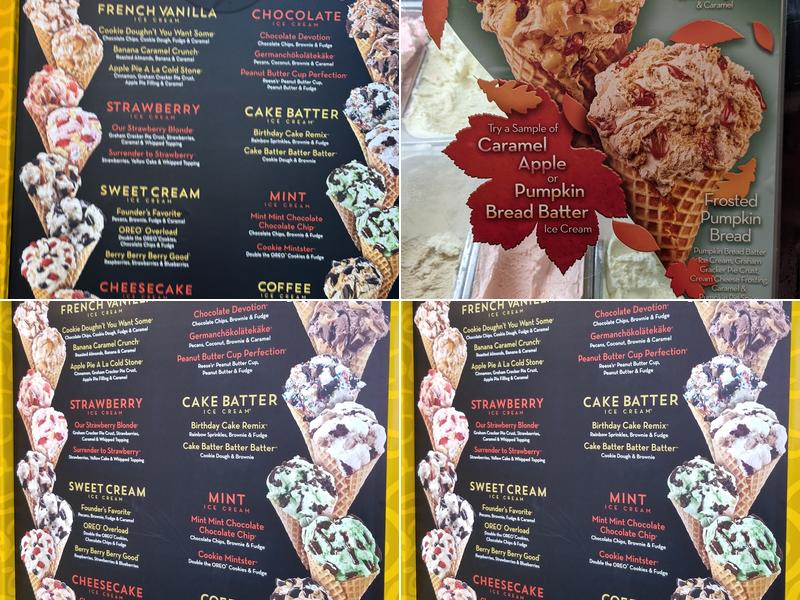 Cold Stone Creamery Menu