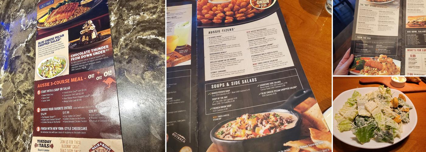 Outback Steakhouse Menu