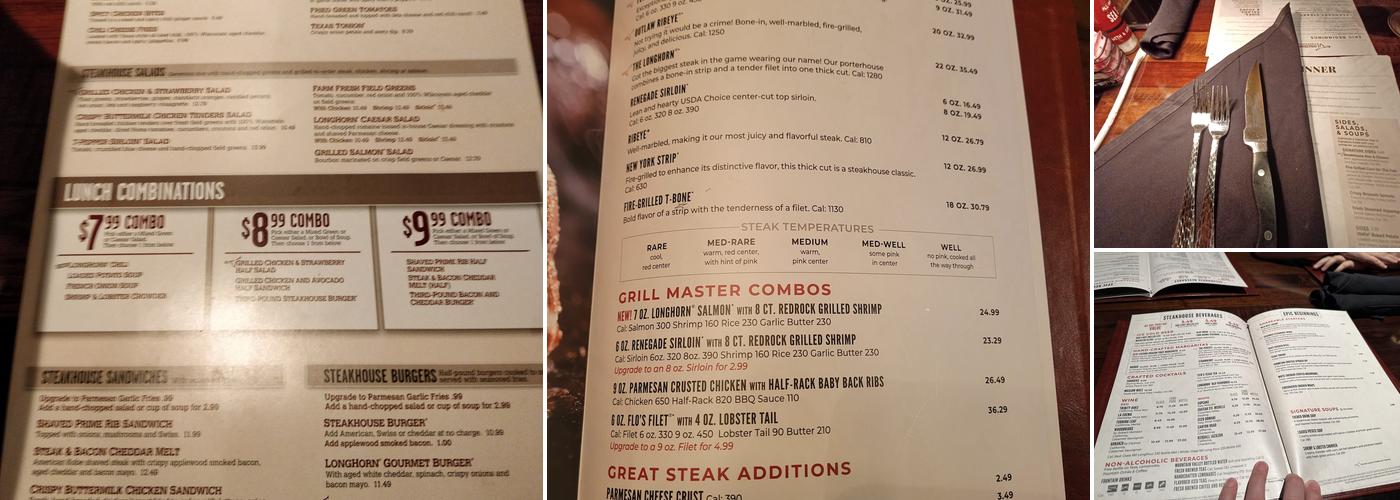 LongHorn Steakhouse Menu