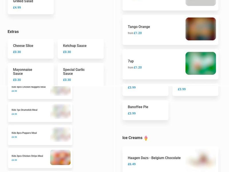 Chicken Valley Aldershot Menu