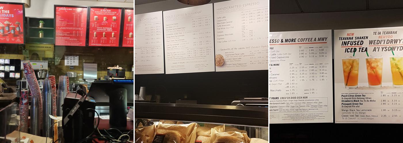 Starbucks Coffee Menu