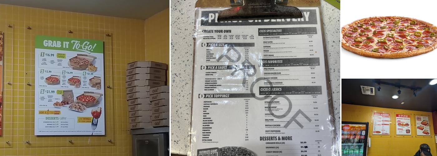 Cicis Pizza Menu
