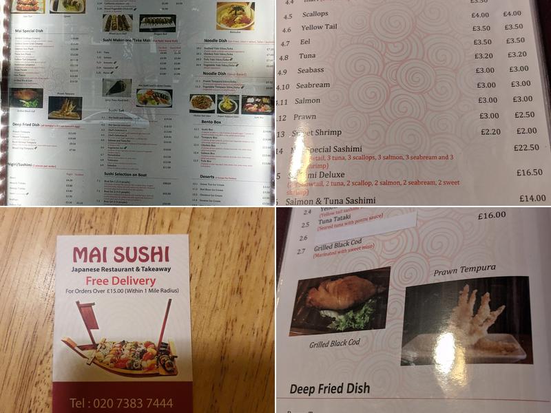 Mai Sushi Menu