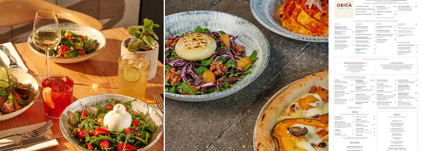Obicà Mozzarella Bar Menu