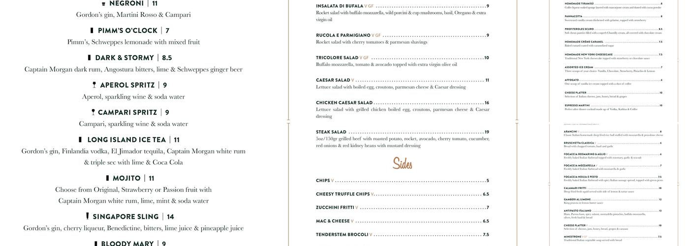 Capeesh Menu