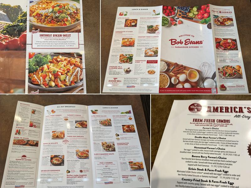 Bob Evans Menu