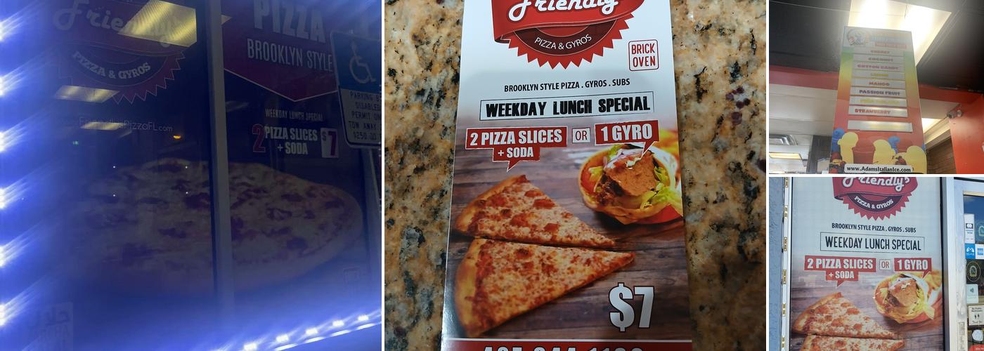 Friendly's Brooklyn Style Pizza Menu