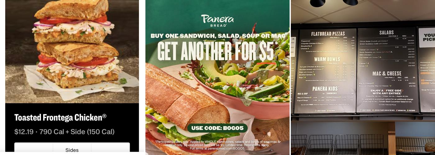 Panera Bread Menu