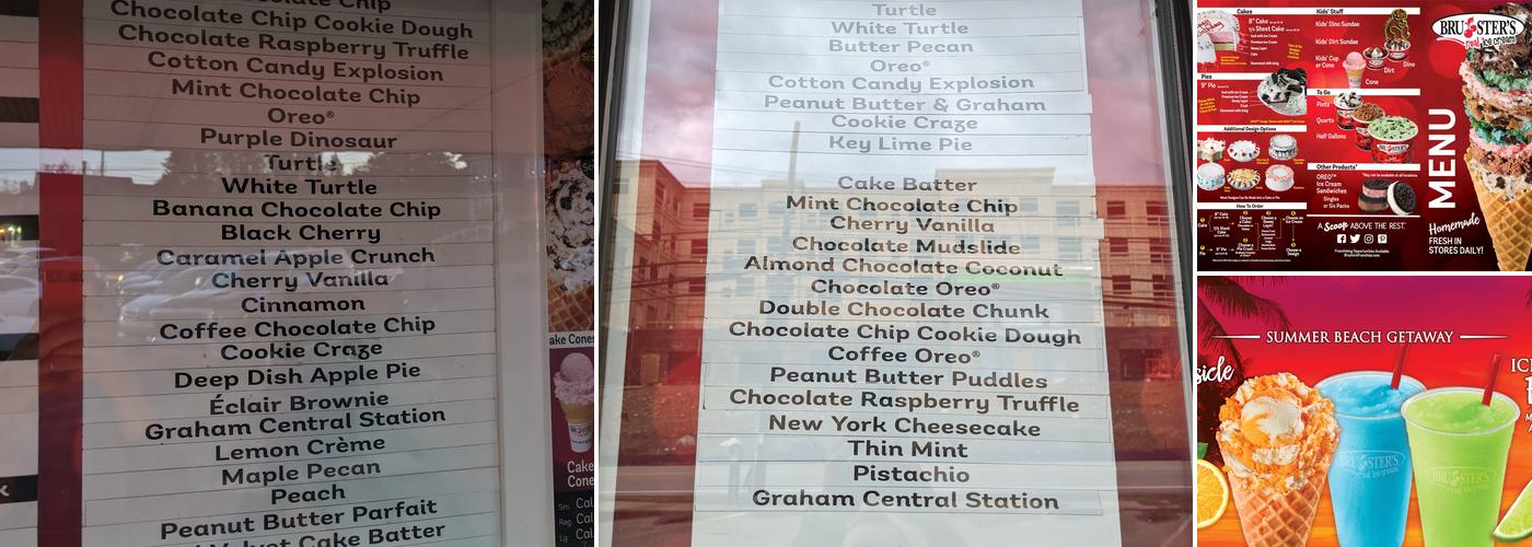 Bruster's Real Ice Cream Menu