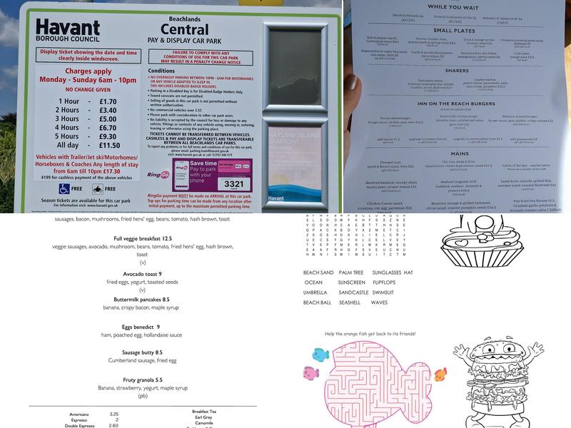 Inn on the Beach Menu